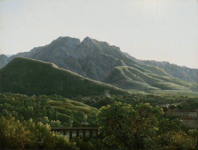 Veduta del ponte e della città di Cava, Regno di Napoli da Jean Joseph Xavier Bidauld